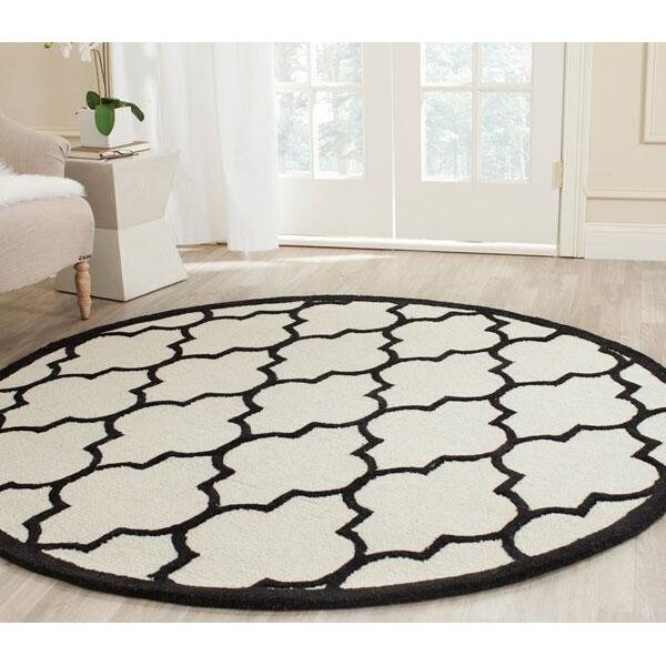 Safavieh Cambridge Hand Tufted Rectangle Rug- Ivory - Black- 2 x 3 ft. - CAM134W-2