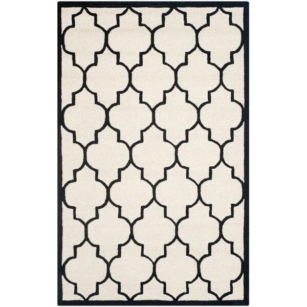 Safavieh Cambridge Hand Tufted Rectangle Rug- Ivory - Black- 2 x 3 ft. - CAM134W-2