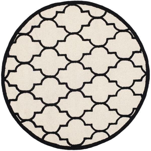 Safavieh Cambridge Hand Tufted Rectangle Rug- Ivory - Black- 2 x 3 ft. - CAM134W-2