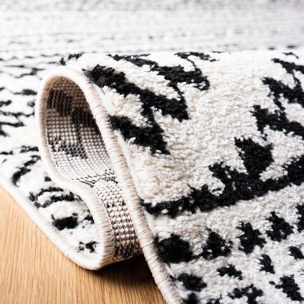 Safavieh 3 x 3 ft. Tulum 200 Power Loomed Square RugIvory & Black - TUL272B-3SQ