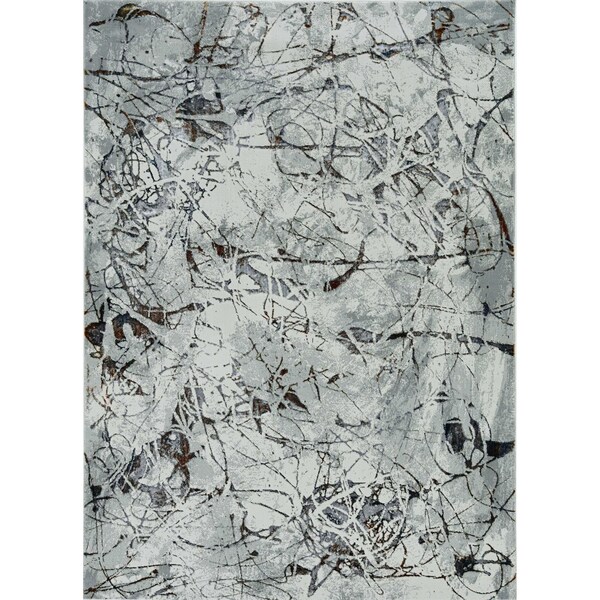 Homeroots 39 x 55 in. Ivory or Grey Polyester Rug - 374776