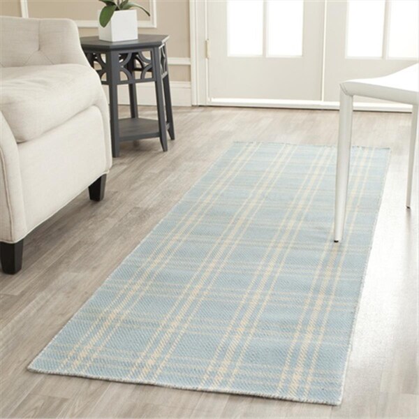 Safavieh 3 x 5 ft. Small Rectangle Contemporary Kilim Light Blue and Yellow Accent Rug - KLM420A-3
