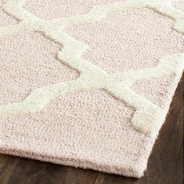 Safavieh 2 ft.-6 in. x 8 ft. Runner Transitional Cambridge- Light Pink and Ivory Hand Tufted Rug - CAM121M-28