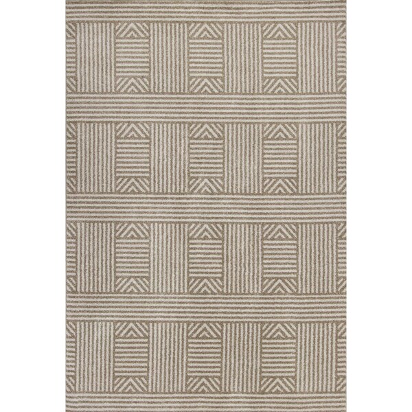 Homeroots 3 ft. 3 in. x 4 ft. 11 in. UV-Treated Polypropylene Beige Area Rug - 353458