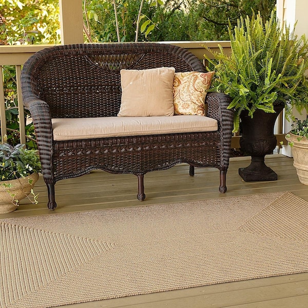 Homespice Decor 20 x 30 in. Biscuit Ultra Durable Oval Braided Rug - Brown - 321671