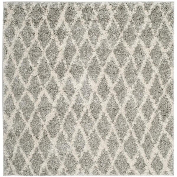 Safavieh Berber Shag Square Area RugLight Grey & Cream 5 ft.-1 in. x 5 ft.-1 in. - BER163B-5SQ