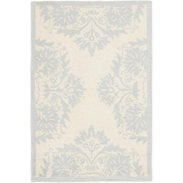 Safavieh 1 ft. - 8 in. x 2 ft. - 6 in. Accent- Transitional Chelsea Ivory And Blue Hand Hooked Rug - HK359A-2