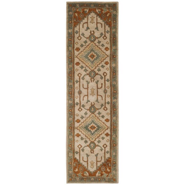 Safavieh Heritage Hand Tufted Runner RugLight Blue & Rust 2 ft.-3 in. x 6 ft. - HG406A-26