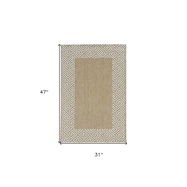 Homeroots 47 x 31 in. Natural Polypropylene Rug - 375242