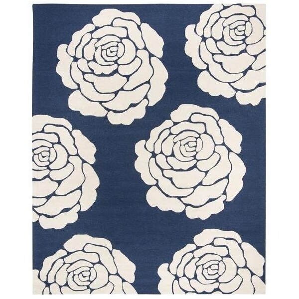 Safavieh Cambridge Hand Tufted Rectangle RugNavy & Ivory 3 x 5 ft. - CAM782M-3