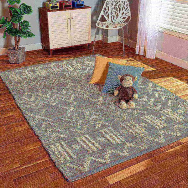 Baxton Studio Graydon Modern and Contemporary Multi-Colored Handwoven Fabric Blend Area Rug - 187-11851-ZORO
