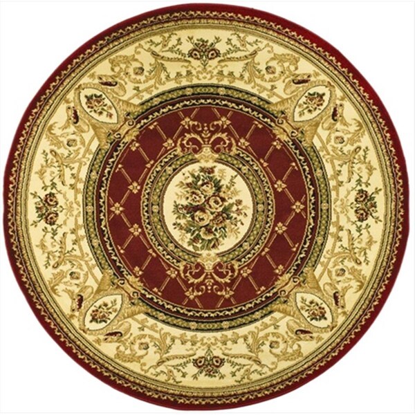 Safavieh 5 ft. 3 in. x 5 ft. 3 in. Round Lyndhurst Red and Ivory Traditional Rug - LNH223B-5R