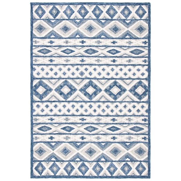 Safavieh 5 x 8 ft. Roslyn Global Rectangle Hand Tufted Area Rug, Blue & Grey - ROS602M-5