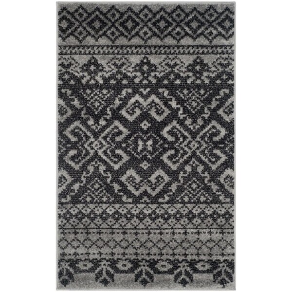 Safavieh Adirondack Power Loomed Runner Rug- Silver - Black- 2 ft. 6 in. x 4 ft. - ADR107A-24