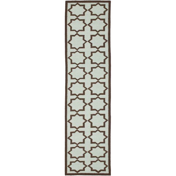 Safavieh Dhurries Hand Woven Flat Weave Runner RugLight Blue 2 ft.-6 in. x 8 ft. - DHU549A-28