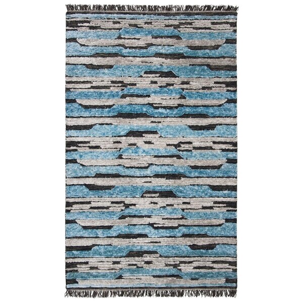 Safavieh 2 ft.-3 in. x 8 ft. Kenya Hand Tufted Runner RugCharcoal & Blue - KNY558H-28