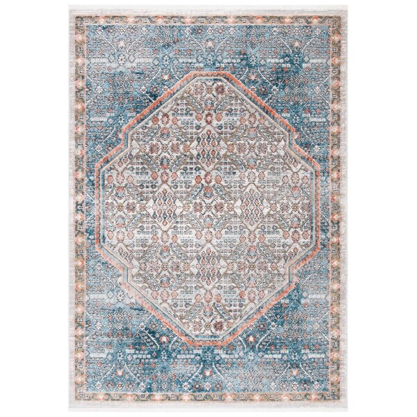 Safavieh Shivan Power Loomed Rectangle Area RugBlue & Red 4 x 6 ft. - SHV714M-4