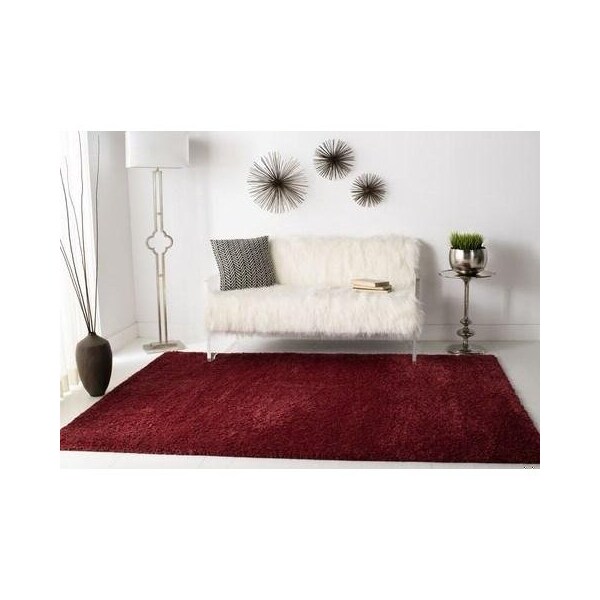 Safavieh 5 ft. 3 in. x 7 ft. 6 in. August Shag 900 Power-Loomed Rectangle Rug Burgundy - AUG900S-5