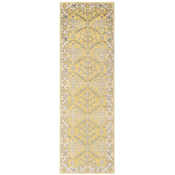 Safavieh 2 ft. 6 in. x 10 ft. Stone Wash Hand Knotted Runner Area RugYellow - STW213A-210