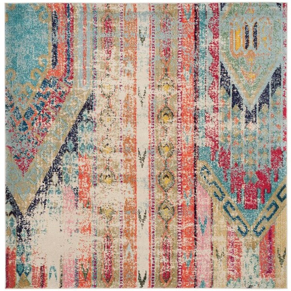 Flowers First 5 x 5 ft. Square Monaco Power Loomed Area Rug, Multi Color - FL1862594