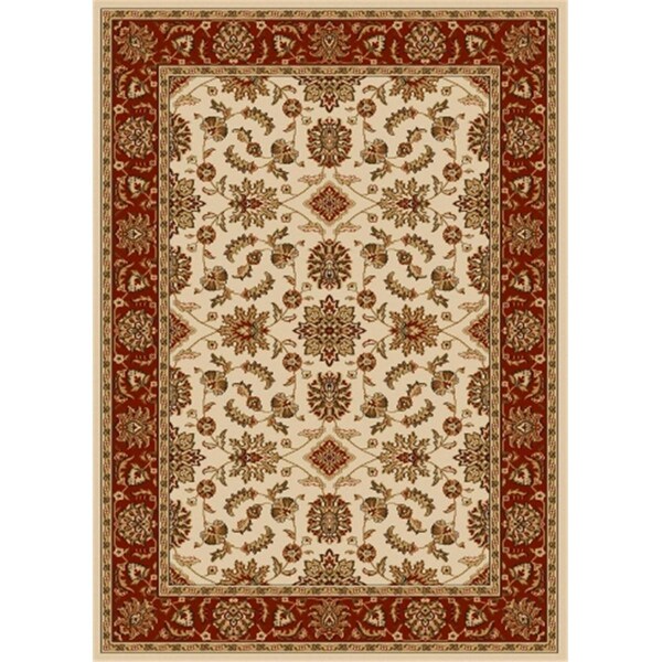 Auric Como Rectangular Ivory & Brick Traditional Italy Area Rug- 7 ft. 9 in. W x 11 ft. H - AU3736707