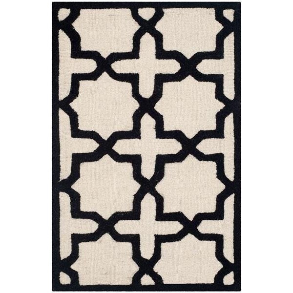 Safavieh Cambridge Hand Tufted Rectangle RugIvory & Black 8 x 10 ft. - CAM125W-8