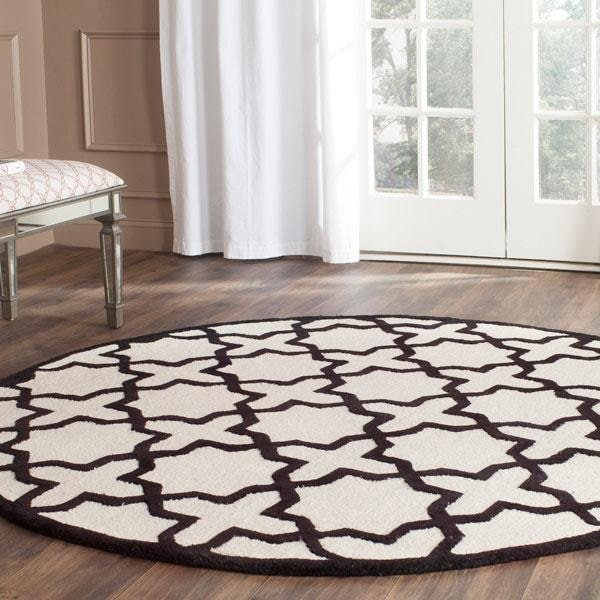 Safavieh Cambridge Hand Tufted Rectangle RugIvory & Black 8 x 10 ft. - CAM125W-8