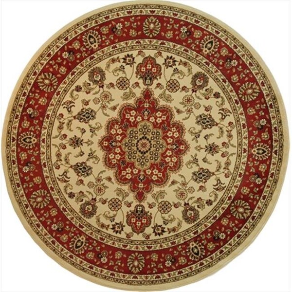 Infinity Home Infinity Home 541020 Barclay Medallion Kashan 5 ft. 3 in. Round Area Rug in Ivory - 541020
