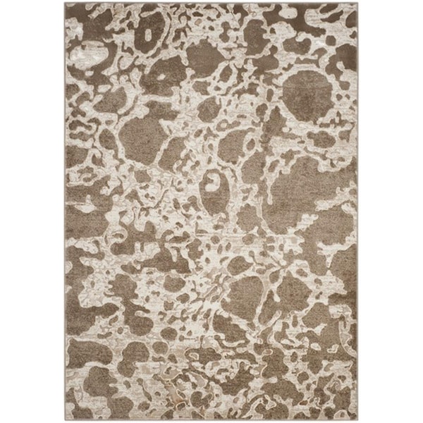 Flowers First 5 ft. 1 in. x 7 ft. 6 in. Vogue Power Loomed Area Rug, Light Brown - Medium Rectangle - FL1860160