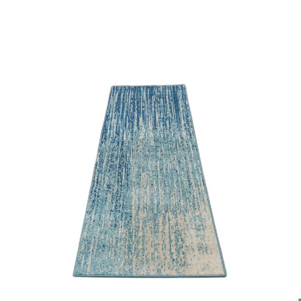 Homeroots 2 x 10 ft. Navy & Light Blue Abstract Runner Rug - 385280