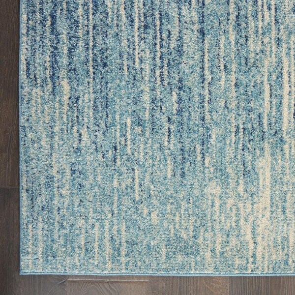 Homeroots 2 x 10 ft. Navy & Light Blue Abstract Runner Rug - 385280