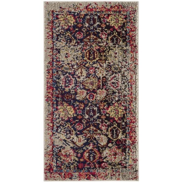Flowers First 2 ft. 2 in. x 4 ft. Monaco Power Loomed Area Rug, Grey & Multi Color - Accent - FL1860235