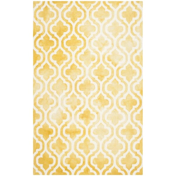 Safavieh Dip Dye Hand Tufted Rectangle Rug- Gold - Ivory- 3 x 5 ft. - DDY537H-3