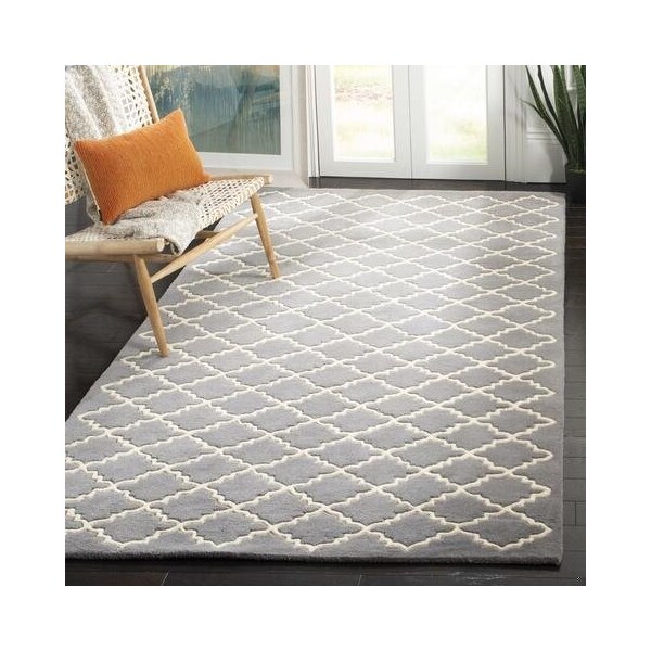Safavieh Chatham Hand Tufted Runner Rug- Dark Grey - Ivory- 2 ft. 3 in. x 5 ft. - CHT721D-25