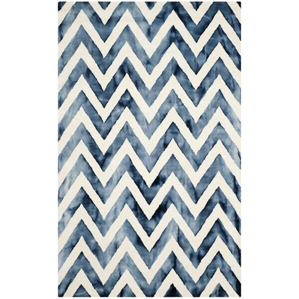 Safavieh 3 x 5 ft. Small Rectangle Dip Dye Hand Tufted RugIvory & Navy - DDY715P-3