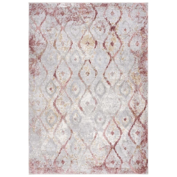 Safavieh 6 ft. 7 in. x 6 ft. 7 in. Meadow 500 Round Area Rug - Grey & Pink - MDW527G-7R