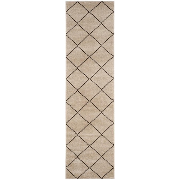 Flowers First 2 ft. 3 in. x 8 ft. Tunisia Power Loomed Runner Rug, Creme & Brown - FL1862534