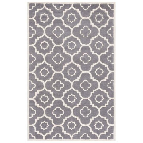 Safavieh Chatham Hand Tufted Square Rug- Dark Grey - Ivory- 3 x 3 ft. - CHT750D-3SQ