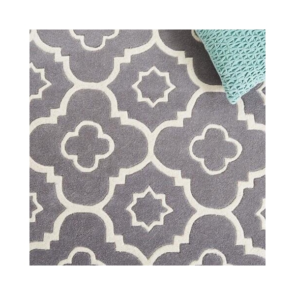 Safavieh Chatham Hand Tufted Square Rug- Dark Grey - Ivory- 3 x 3 ft. - CHT750D-3SQ