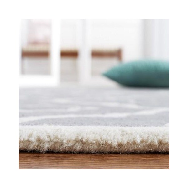 Safavieh Chatham Hand Tufted Square Rug- Dark Grey - Ivory- 3 x 3 ft. - CHT750D-3SQ