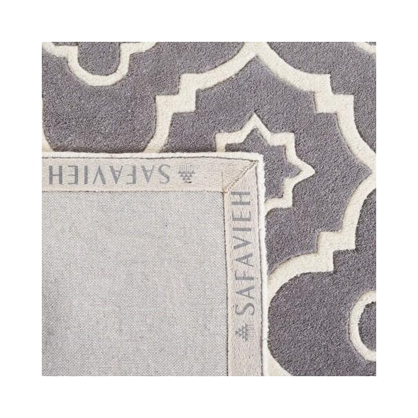 Safavieh Chatham Hand Tufted Square Rug- Dark Grey - Ivory- 3 x 3 ft. - CHT750D-3SQ