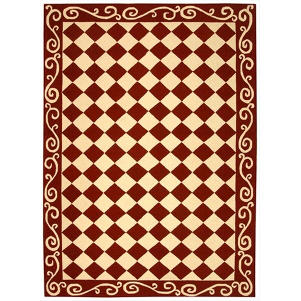 Safavieh 2 ft. 6 in. x 6 ft. Runner Transitional Chelsea Burgundy and Ivory Hand Hooked Rug - HK711C-26