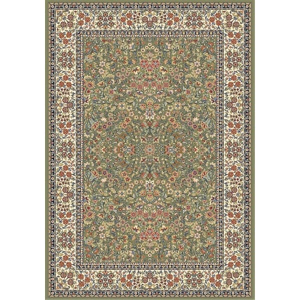 Dynamic Rugs Ancient Garden 2 ft. 2 in. x 11 in. 57078-4444 Rug - Green/Ivory - AN212570784444