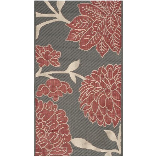 Safavieh Courtyard Power Loomed Accent Rug- Anthracite - Beige- 2 X 3 Ft. 7 In. - CY7321-246A11-2