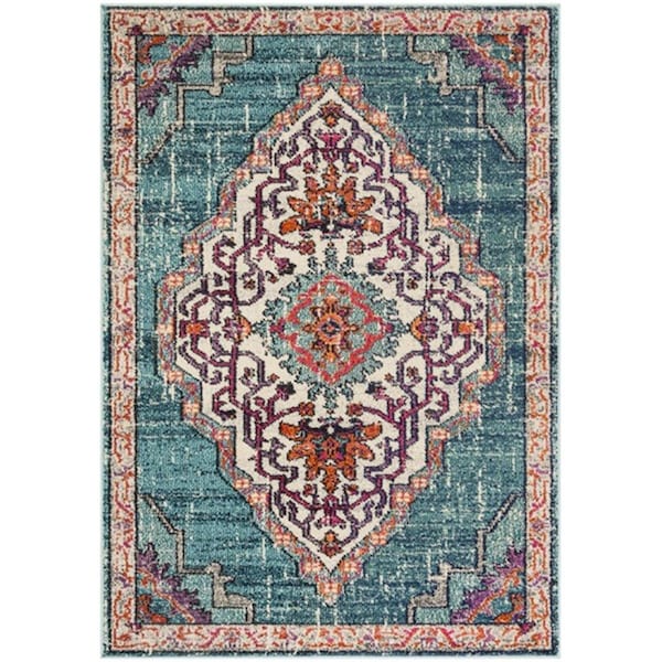 Safavieh Monaco Small Rectangle Area Rug, Blue and Multicolor - 4 ft. x 5 ft.-7 in. - MNC254J-4