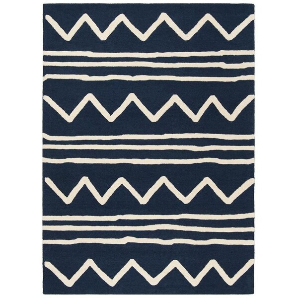 Safavieh Kids Hand Tufted Small Rectangle RugNavy & Ivory 3 x 5 ft. - SFK907N-3