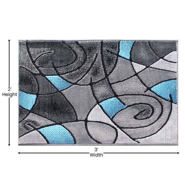 Flash Furniture Blue 2' x 3' Abstract Style Accent Rug - ACD-RGTRZ860-23-BL-GG