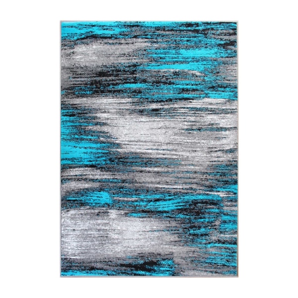 Flash Furniture Turquoise 5x7 Abstract Area Rug - ACD-RGTRZ863-57-TQ-GG