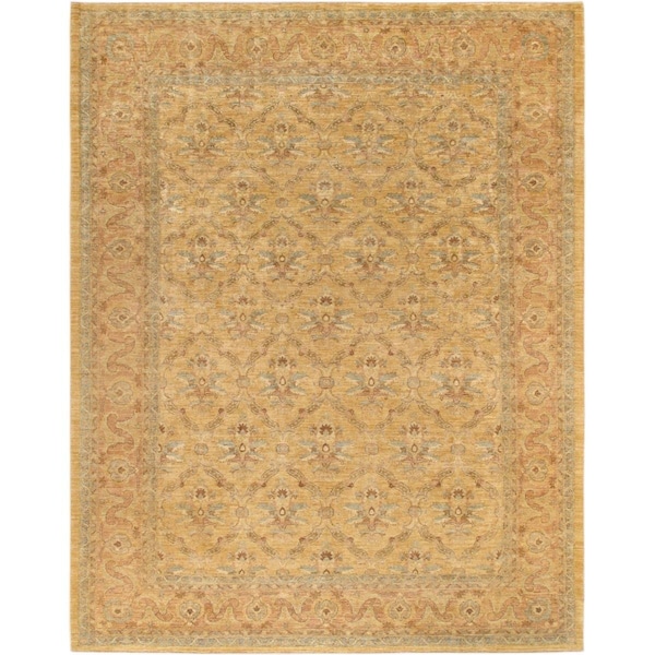 Pasargad Home Denver Hand-Knotted Gold Lamb's Wool Area Rug- 8 ft.11 in.  X 11 ft. 5 in. - PKB-1357 GOLD 9X11