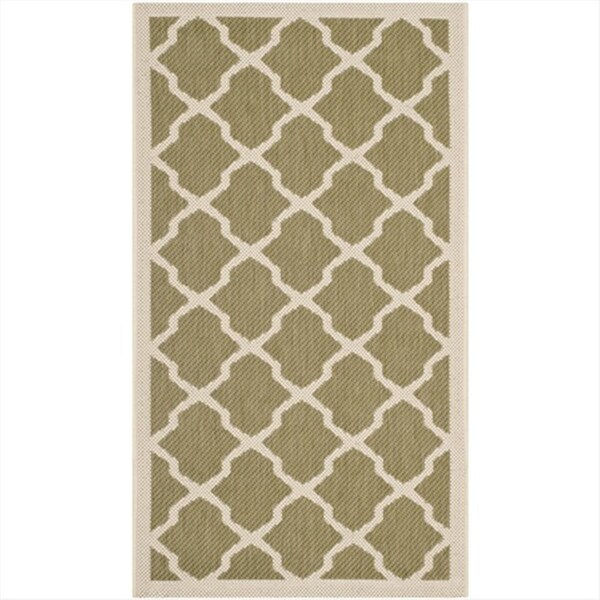Safavieh 2 Ft. X 3 Ft. -7 In. Rectangle Indoor-Outdoor Courtyard- Green And Beige- Machine Made Rug - CY6903-244-2